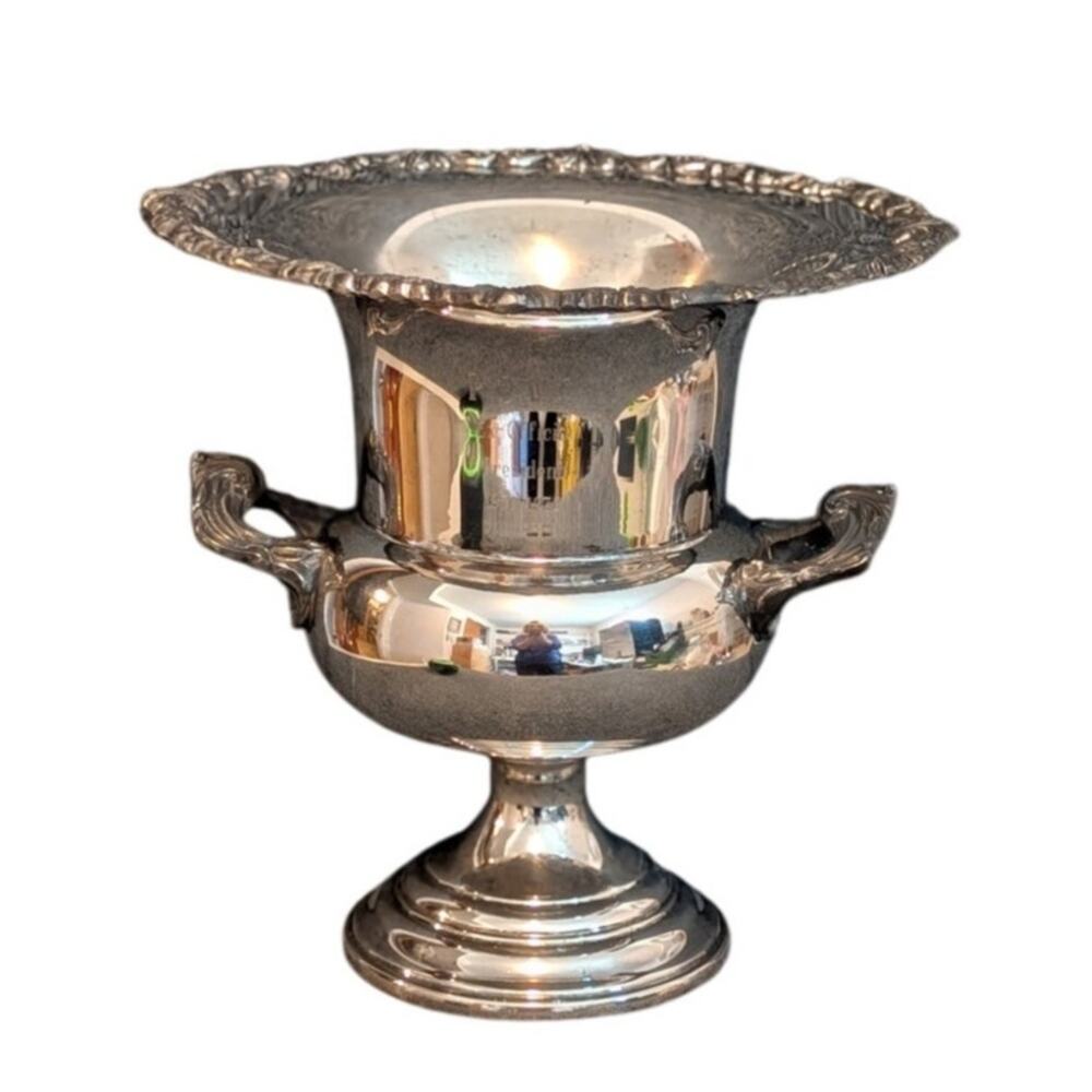 Vintage Sheridan Silverplate Trophy Champagne Wine Chiller Ornate Ice Bucket